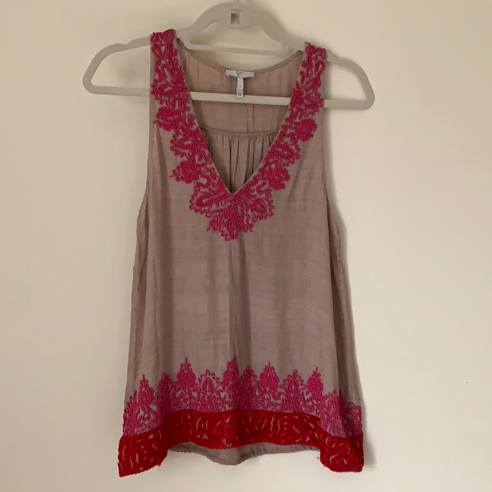 Joie Silk Tank Top with Beads